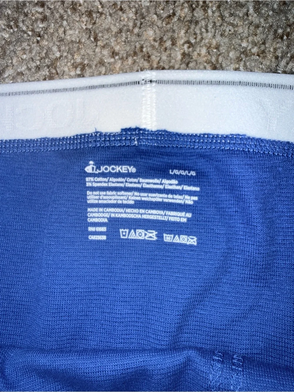 Jockey Blue Long Boxer Briefs with White Waistband - Picture 3 of 4